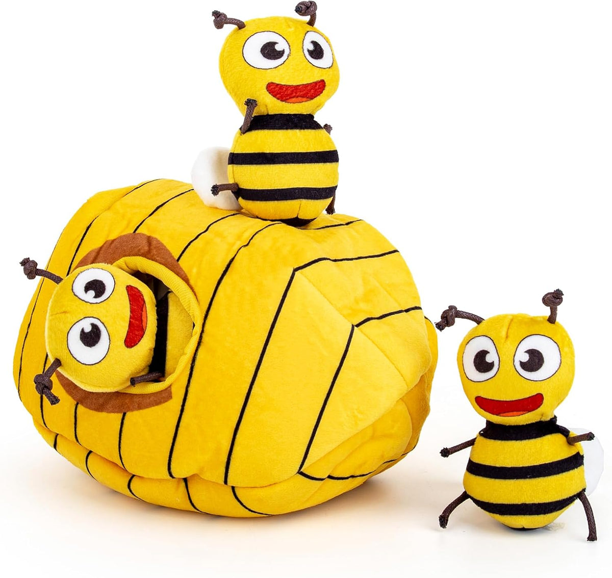 Hollypet Squeaky Hide and Seek Dog Toys for Small and Medium Dogs - Bees