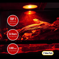 Basking Light for Reptiles, Reptile Heat Bulb Light - 2-Pack Infrared Basking Spot / 100W - image 2