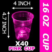 mishunyus 24-pack purple LED glow party cups, 16 oz plastic - view 37