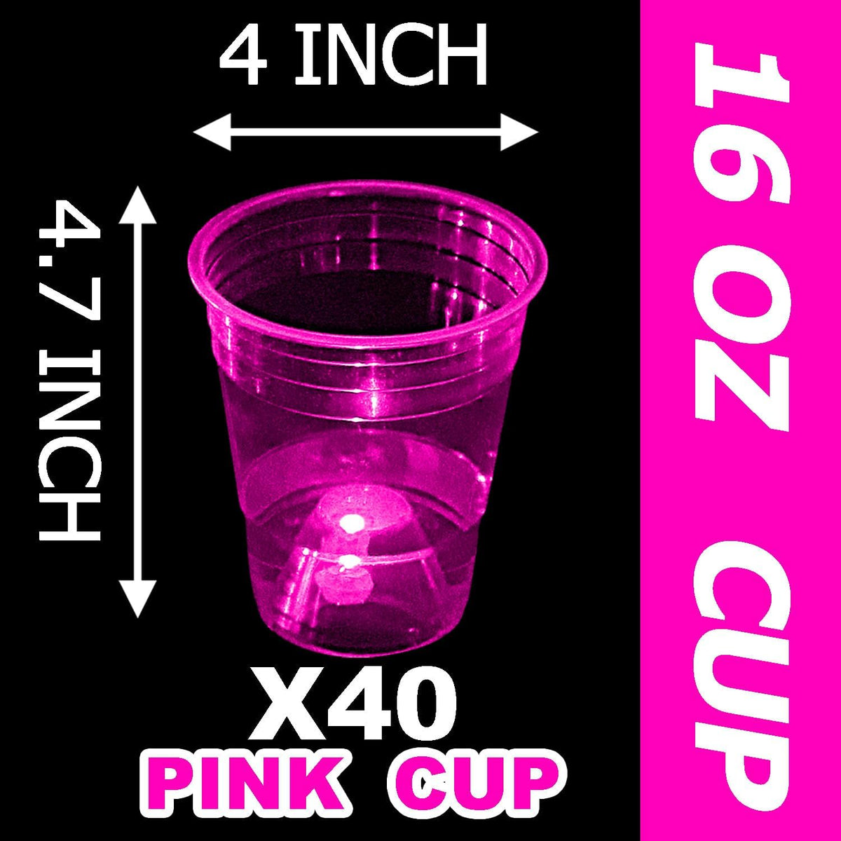 mishunyus 24-pack purple LED glow party cups, 16 oz plastic - view 37