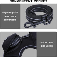 No Pull Dog Harness for Medium Dogs, Adjustable No Choke Pet Vest with Dog Leash Fit Smart Reflective Pet Walking Harness for Training Easy Control Soft Handle Black S