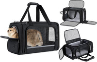 Cat Carrier Pet Travel Carrier by Airplane Approved Under seat - Black - image 2