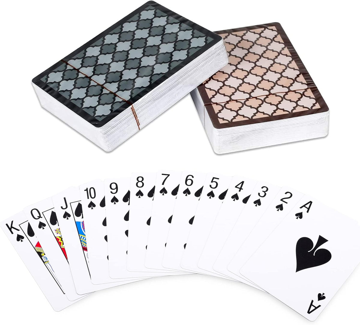 Teskyer Waterproof Plastic Playing Cards, 2 Decks, Large Index – Fun for Kids & Family - 2 Pack (Standard Index)