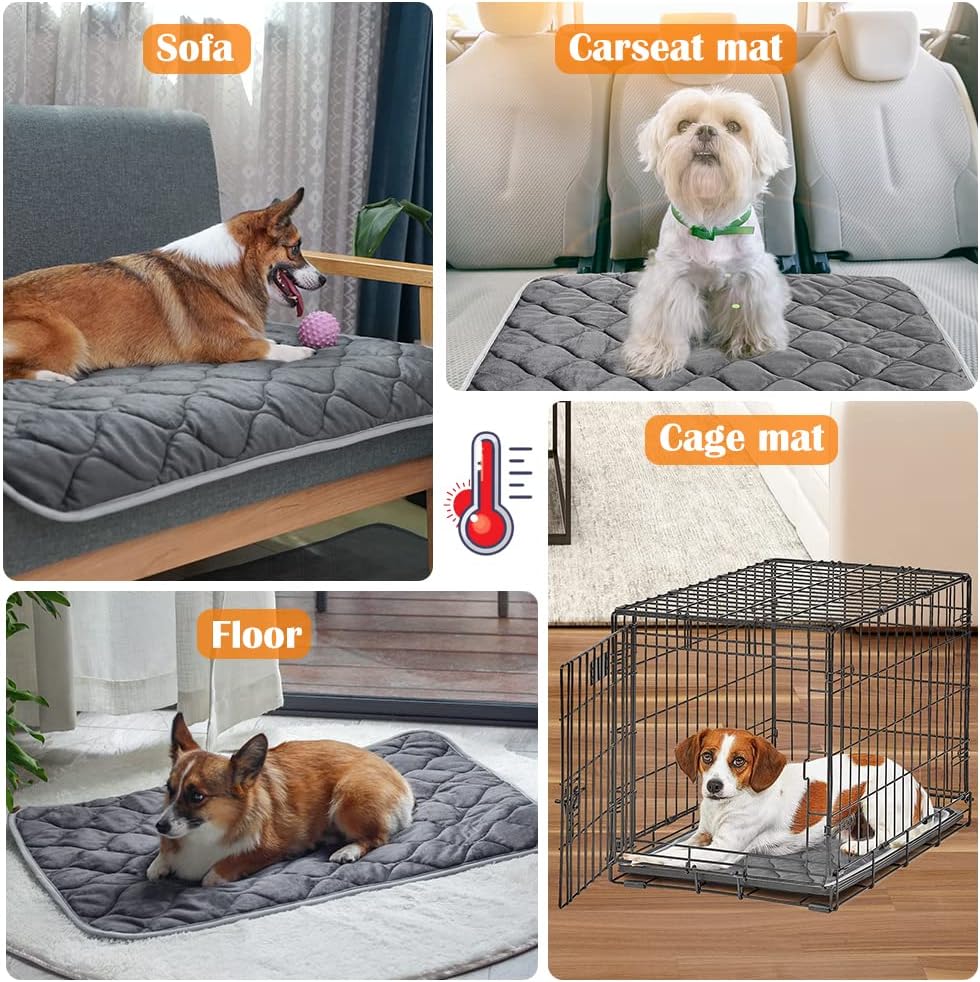 Self Warming Cat Bed Self Heating Cat Mat Thermal Pet Bed Mat - Grey / 20.0"L x 16.0"W x 0.5"Th - image 3