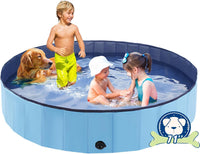 Foldable Dog Pool, Portable Pet Bath Tub and Kiddie Swimming Pool – Essentials for Dogs - 71"-3XL / Blue