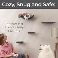 Cat Wall Shelves Set, Indoor & Outdoor by Pryde Pets - Charcoal / 4 Cat Climbers - image 3