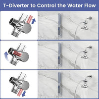 Dog Shower Attachment, Dog Shower With Metal Diverter, Pet Shower Attachment for Fast and Easy Dog Bathing, 3 Spray Modes One-Button Switch 8-Foot Hose For Indoor and Outdoor