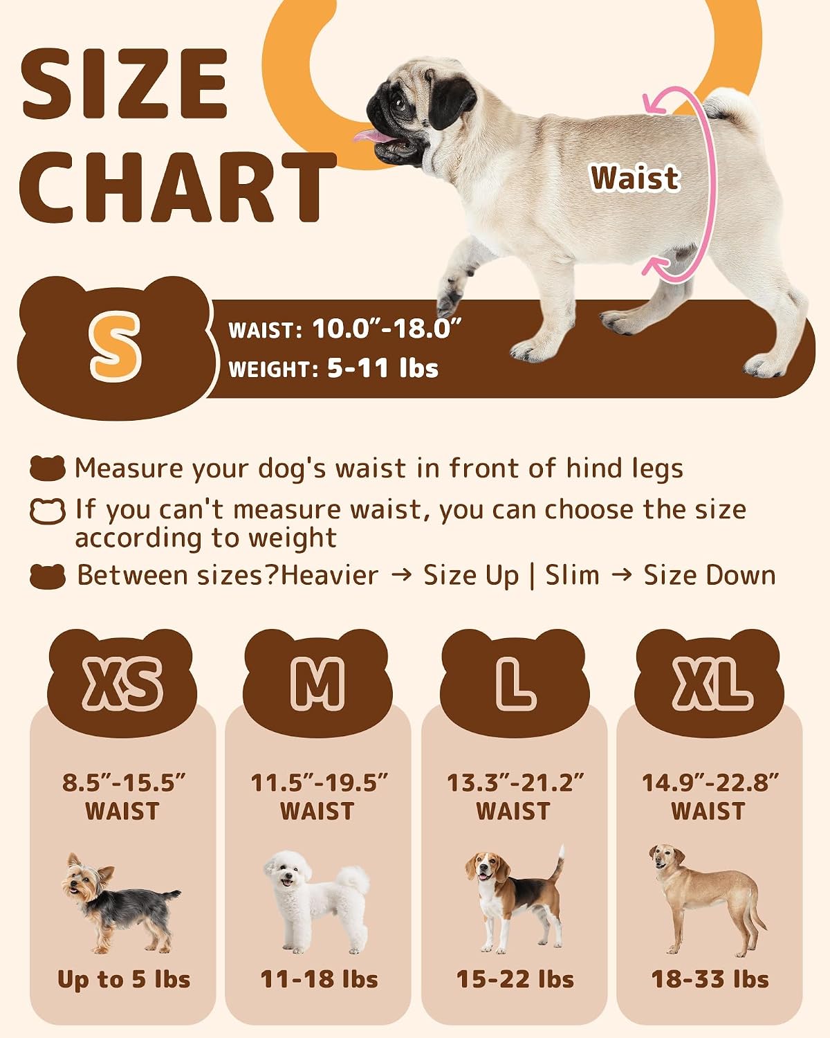 Dono Disposable Pull Up Dog Diapers Female - S (Waist10.0"-18.0") / 20.0 - image 2