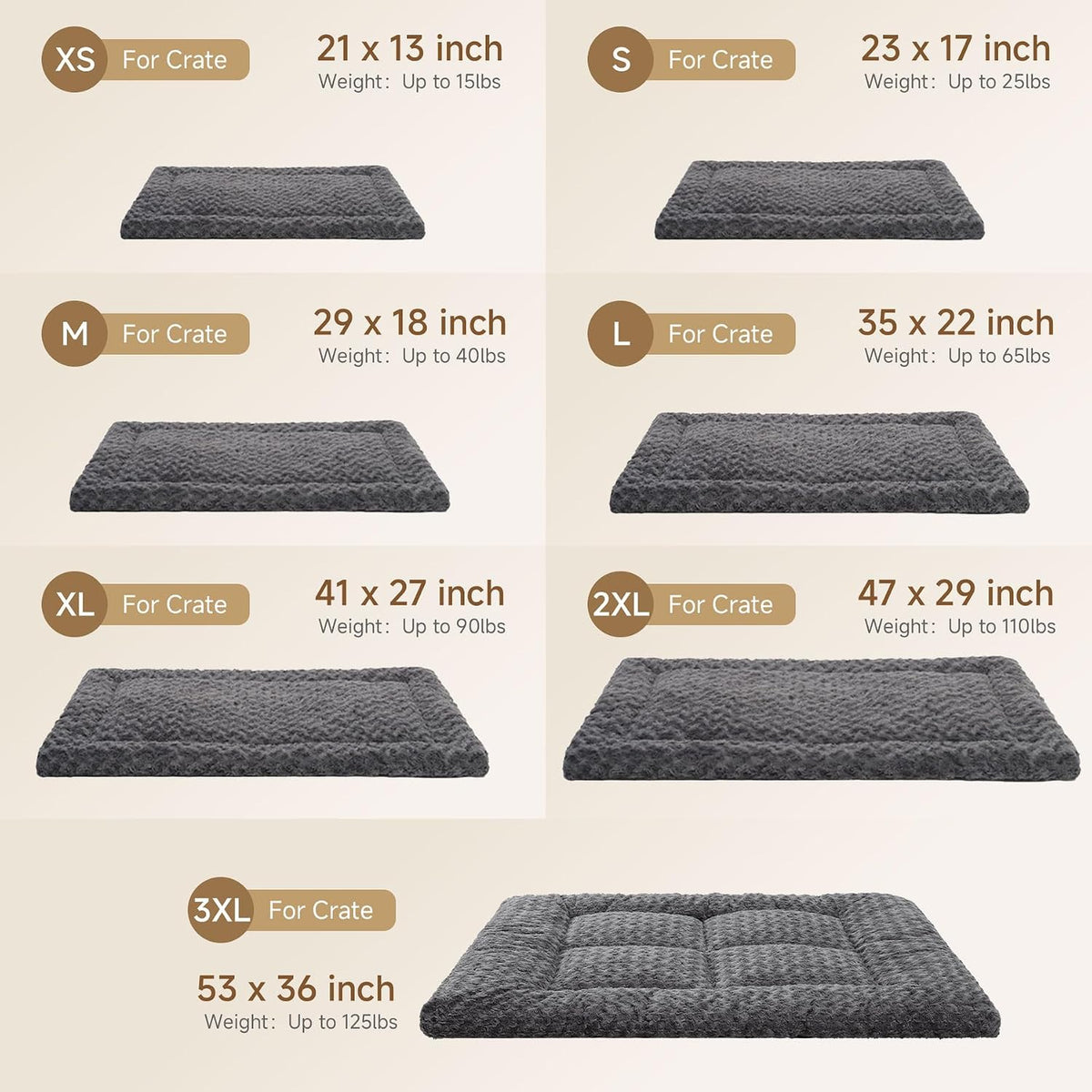 Exsnugy Washable Dog Bed Mat Medium Size Fluffy Pet Crate Pad 36x23 – Essentials for Dogs - Blue / 48.00" x 30.00" x 1.50" - image 3