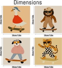 FQOVKYN 4 pack paint by number kit for kids with cute animal 8x8 canvases - view 12