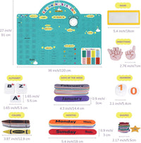 CHEFAN farm animals felt story board set with barn, tractor, cows, sheep and pond pieces - view 4