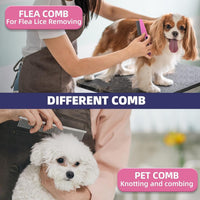Bath Grooming Kit for Pets, Hair Brush Set with Towel - 9-Pink - image 3