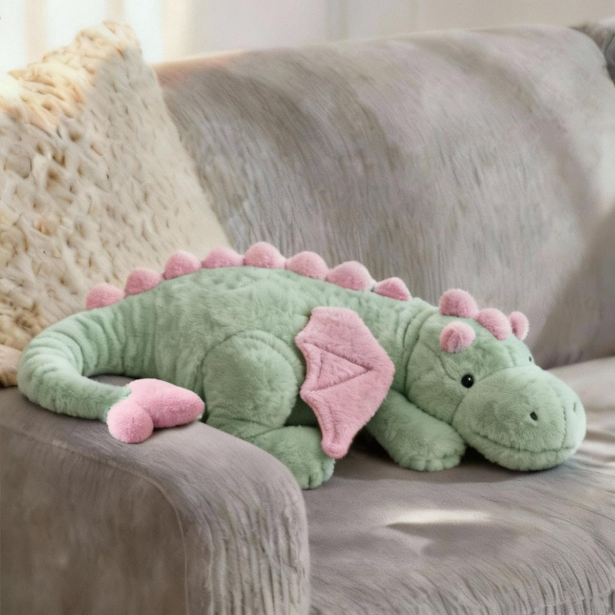 ARELUX Large 36in Cute Dragon Stuffed Animals Plush Toy Soft Matcha - Matcha Green / 36inch