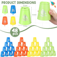 Libima 48 piece sports stacking cups set in blue, green, black and red - view 3