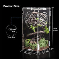 Jumping Spider Enclosure, Acrylic Praying Mantis Habitat, 8"*4"*4" Insect Terrarium, Small Reptile Cage Accessories with Secure Lock for Arboreal Tarantula, Snails, Bug, Lizard