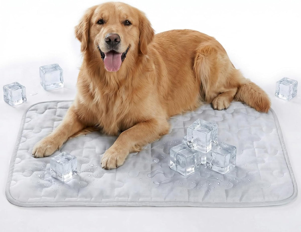 Cooling Dog Mat Large, Breathable 3D Mesh No-Gel Pad - Gray / 36" * 23"