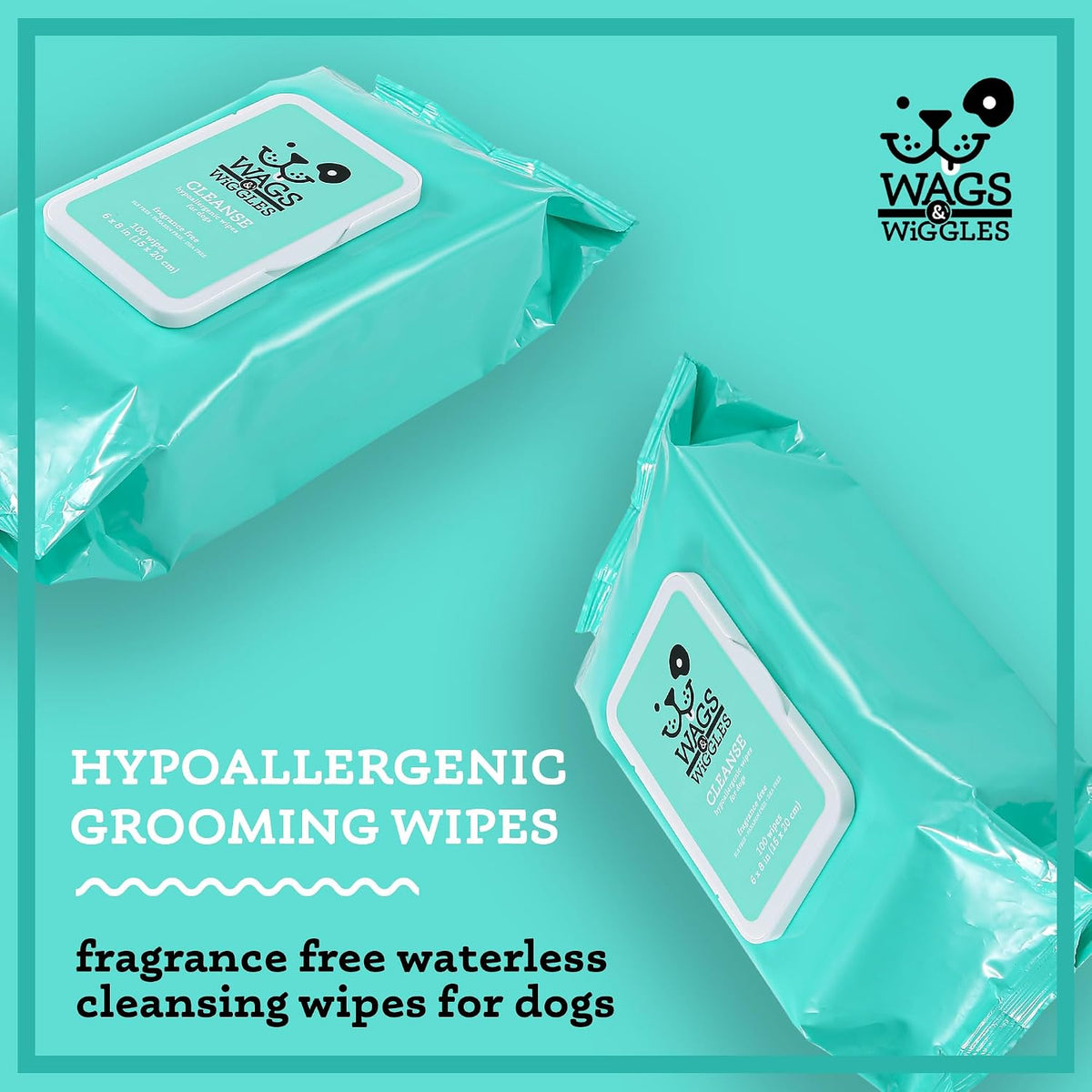 Wags & Wiggles Hypoallergenic Dog Wipes, Fragrance-Free - Fragrance Free - Hypoallergenic / 100 Count (Pack of 12) - image 4