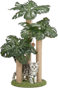 LEMONDA 31.5Inch Palm Tree Cat Scratching Post – Essentials for Cats - Monstera tree