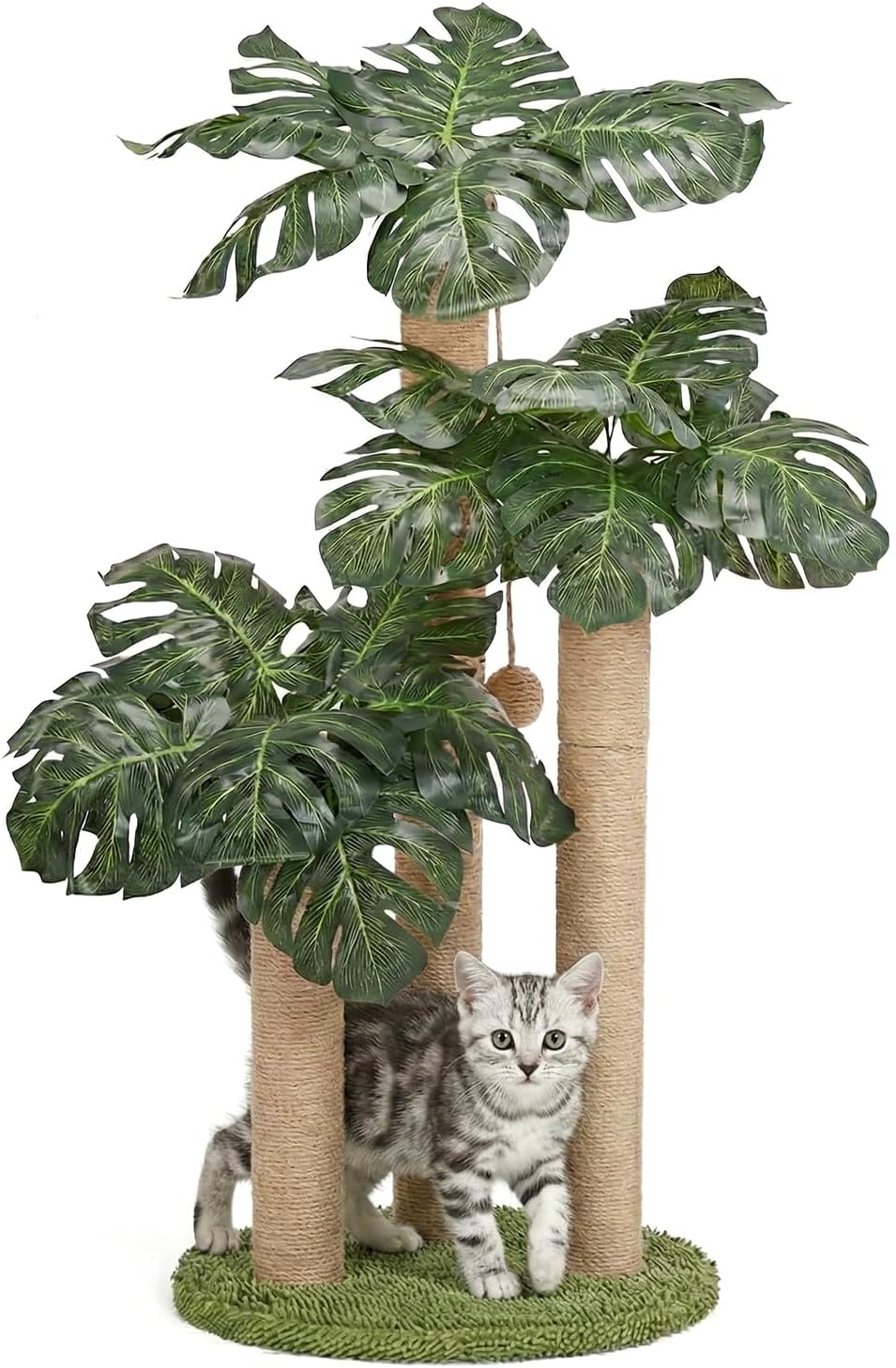 LEMONDA 31.5Inch Palm Tree Cat Scratching Post – Essentials for Cats - Monstera tree