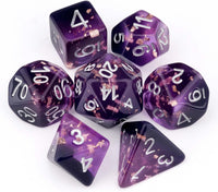 Haxtec Light Green DND Dice Set - Purple Black