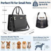 Fashion Pet Carrier Dog Cat Carrier Purse Soft-Sided Leather Handbag - Black 2 - image 3