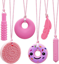 Chew Necklaces for Sensory Kids - Pink 6PCS