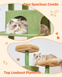 Taoqimiao Cat Tree, 67 in Tall Cat Tower with 2 Plush Cat Condos – Essentials for Cats - 67 inches / Cactus - image 3
