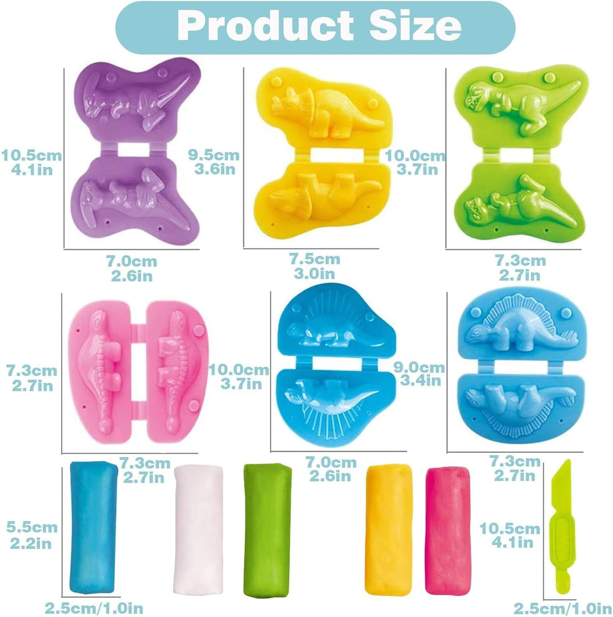 Unleash Creativity with 6 Unique Dino Molds Dough Toys Dough - Dinosaur - image 2