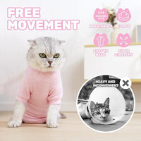 Breathable Cat Recovery Suit for Female/Male, Anti-Licking Kitten Onesie - Cat Surgery Pajamas with Sleeve After Spay, Prevent Shedding, Abdominal Wounds, Skin Diseases or E-Collar Alternative