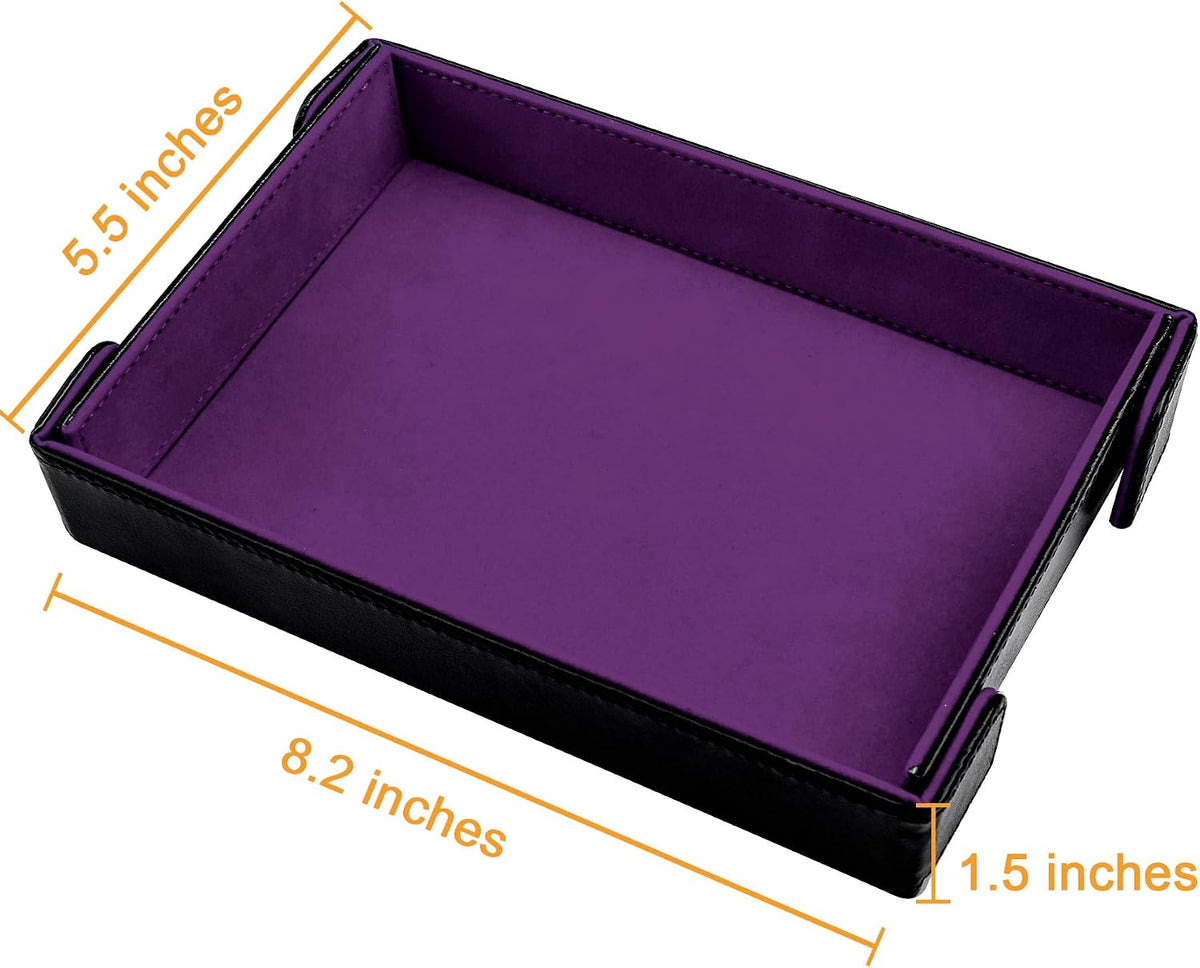 SIQUK magnetic folding dice trays in red and royal blue PU leather with velvet lining - view 14