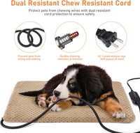 Heated Dog Bed, Waterproof Adjustable Temperature Dog Cat Heating Pad with Timer, Indoor Pet - L: 35" x 24" / Brown - image 3