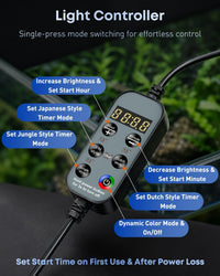 Pawfly Aquarium Light for Plants, 42 W Bluetooth Fish Tank Light - App control / 18" to 24" - image 4