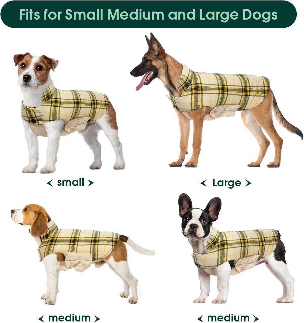 Kuoser Waterproof Dog Coat - Yellow / Large (Pack of 1) - image 3