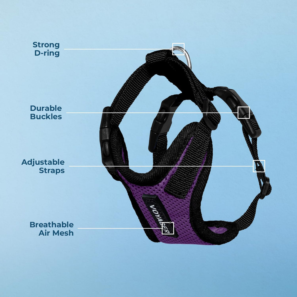 Voyager Step-in Lock Dog Harness, Pink - Harness (Purple/Black Trim) / XL (Chest: 23 - 28") - image 4