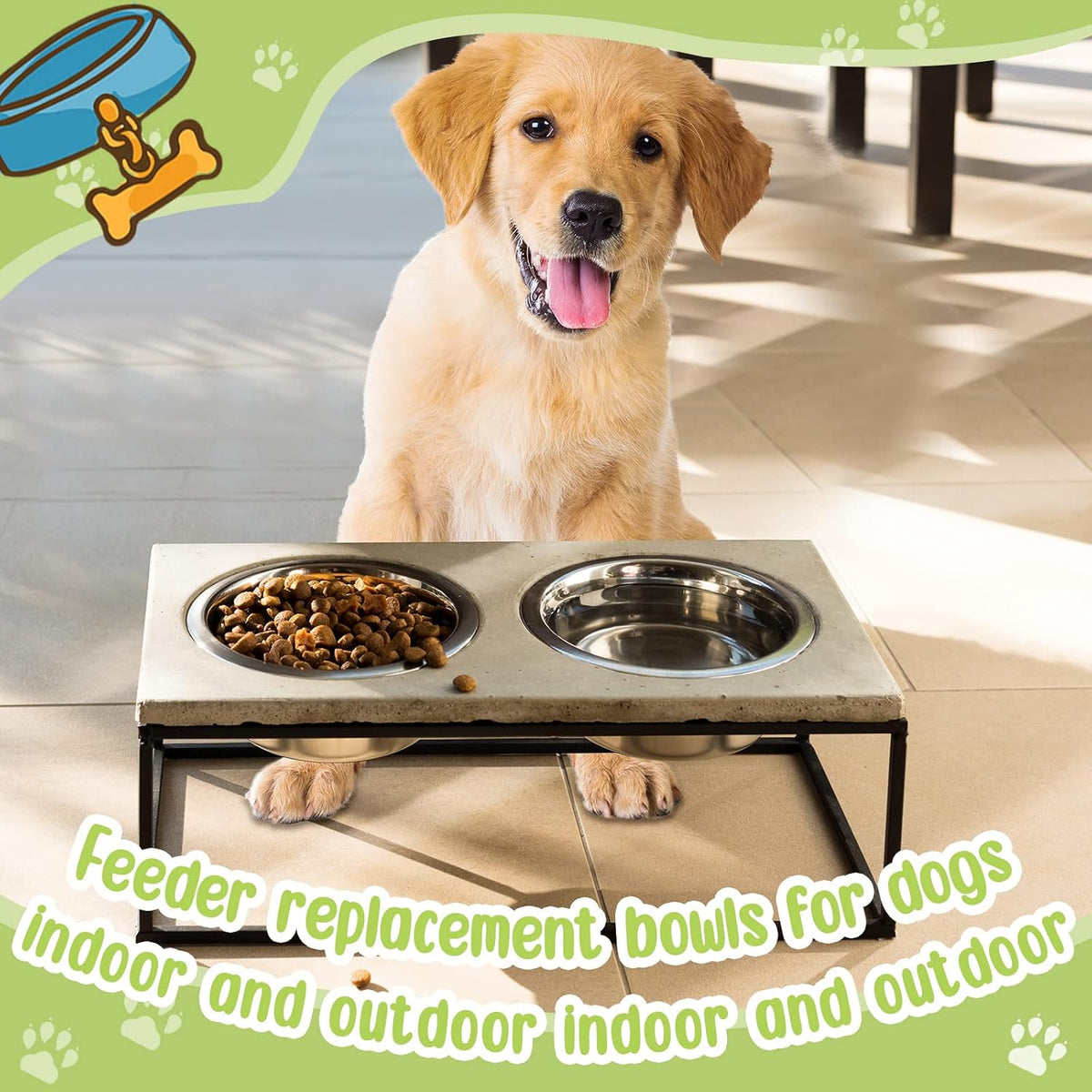 Yahenda 6 Pcs Stainless Steel Metal Dog Bowls Bulk Replacement Basic - 6.9 Inch - image 4