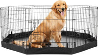 Playpen Top Cover for 24'' Width 8 Panel Pen - Black / Only Bottom Pad, Elastic Buckles Connections