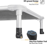 Veehoo Chew Proof Elevated Dog Bed - Cooling Raised Pet Cot - Silver Aluminum Frame and Durable Textilene Mesh Fabric, Unique Designed No-Slip Feet for Indoor or Outdoor Use, Black Silver, Large