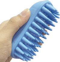 Pet Silicone Shampoo Brush for Long & Short Hair Medium Large Pets - Blue