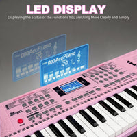 Kids Keyboard Piano, 61 Key Electronic Piano – Fun for Kids & Family - Pink with Stand - image 3