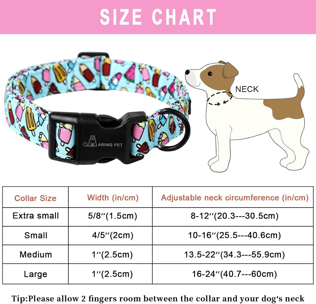 ARING PET Fall Dog Collars - Large / Summer Blue Ice Cream - image 4