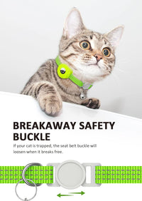 AirTag Cat Collar, Reflective Kitten Collar Breakaway – Essentials for Cats - Luminous yellow - image 4