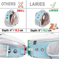 Portable Small Animal Backpack Travel Breathable Pet Carrier Bag - Blue / Backpack - image 2