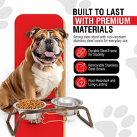 Loving Pets Elevated Dog Bowls - Aged Copper / 2 Quarts - image 4