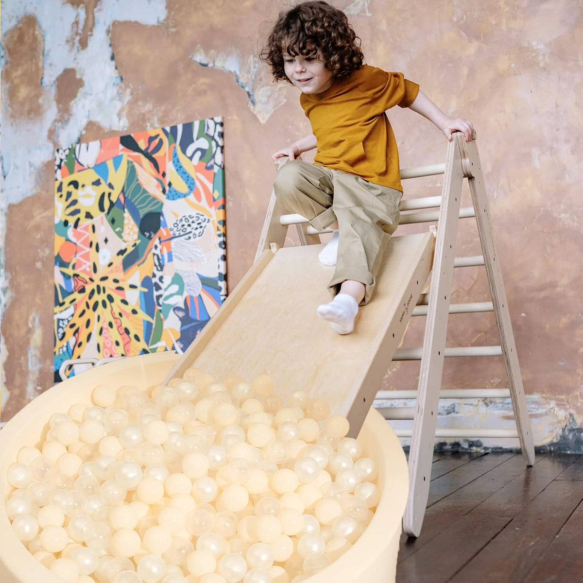 Realhaha Ball Pit Balls Baby Plastic Playpen Playball 2.15″ - Beige / 200 balls - image 4