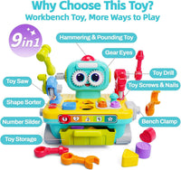 iPlay, iLearn Toddler Musical Workbench Toy, 1 Year Boy Gift - image 2
