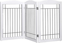 Spirich Freestanding Wire Pet Gate for Dogs, 60 inches Extra Wide, 30 inches Tall Dog Gate for The Houes, Doorway, Stairs, Pet Puppy Safety Fence, White 3 Panels