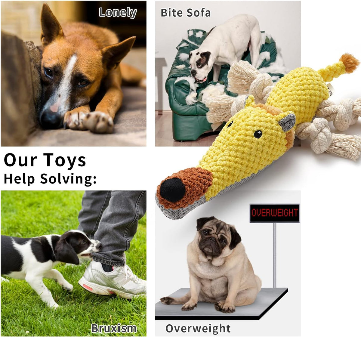 Dog Toy, Large Dog Squeaky Toys - Lion - image 3