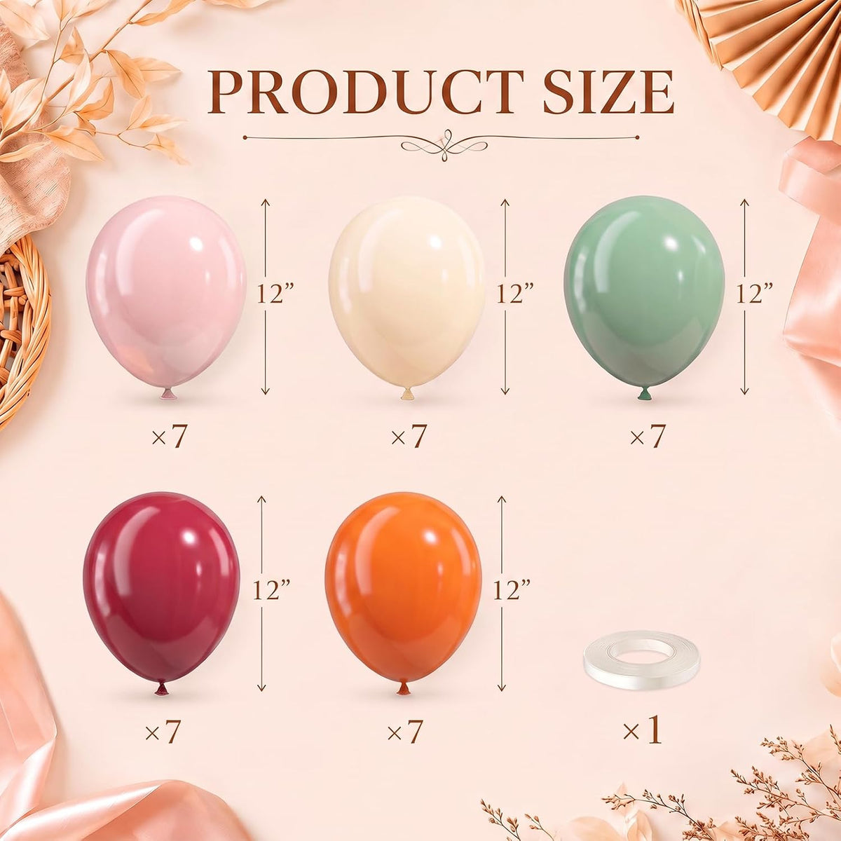 Pastel Balloons Whimsical Christmas Rainbow Colorful Birthday Balloon – Fun for Kids & Family - Brown Orange Dusty Pink - image 2