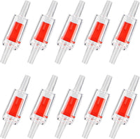Moonorange Aquarium Air Pump Accessories Kit with Standard Tubing - 10pcs Check Valve-Red