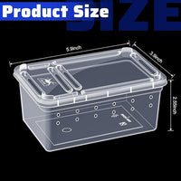 Irenare 8 Pcs Reptile Breeding Breeding Box Plastic Spider Terrarium Tarantula Feeding Box for Bearded Dragon Lizard Spider Gecko Scorpion(Vent Holes,5.9 x 3.9 x 2.5 Inch)